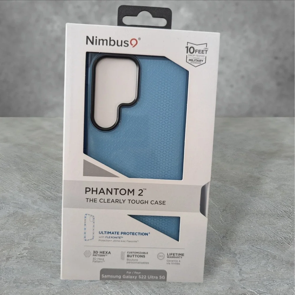Nimbus9 Phantom 2 Case for Samsung Galaxy S22 Ultra 5G 3D Hexa Blue W6